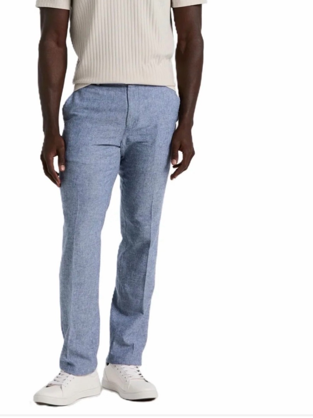 Perry Ellis Bay Blue Slim Fit Trousers